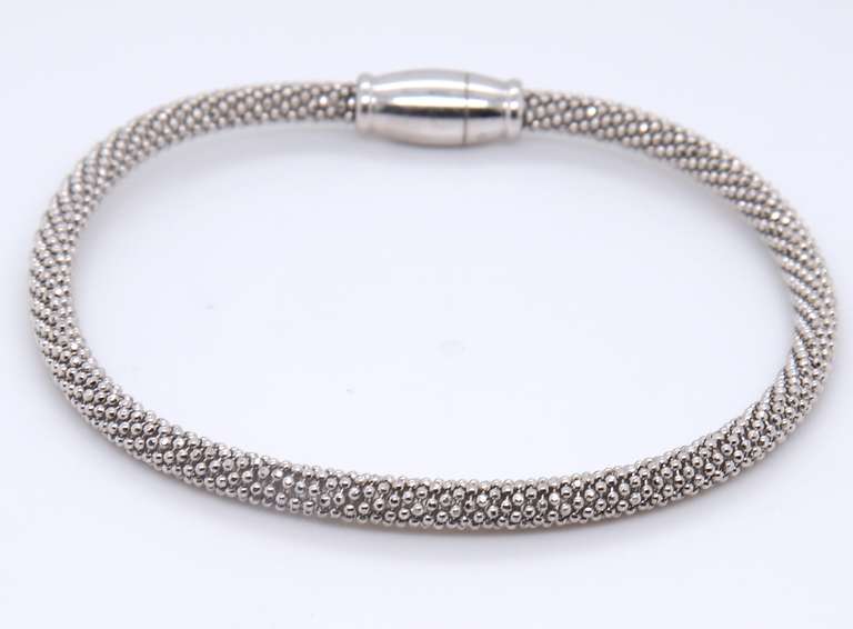 Vintage 925 Sterling Silver Mesh Bangle Bracelet
