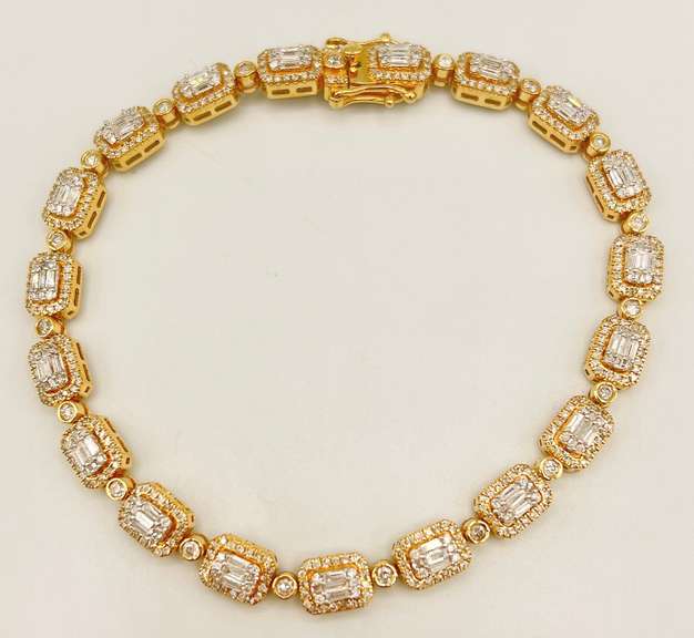 14kt Solid Yellow Gold & 3.60 Carat Diamond Bracelet