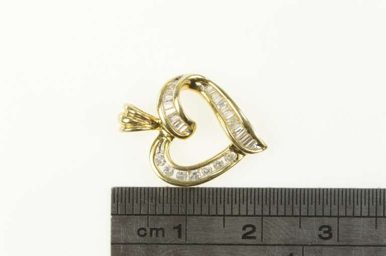 14K Yellow Gold Diamond Inset Classic Cross Christian Pendant