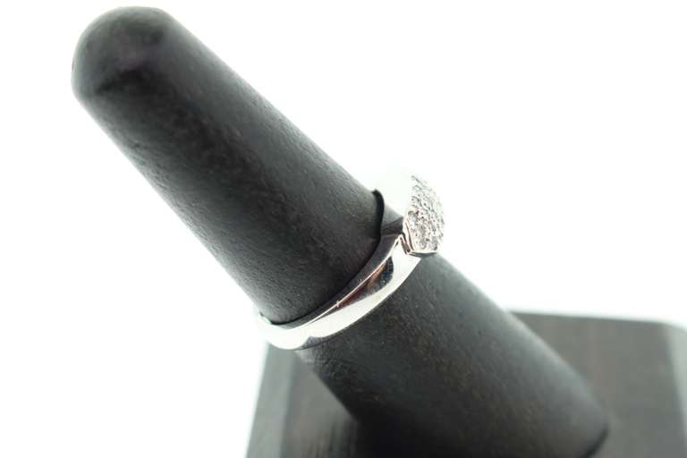 14kt Solid White Gold & Diamond Band Ring