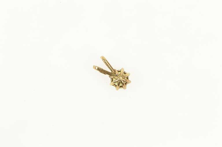 14K Yellow Gold Round Peridot Solitaire Classic Simple Charm/Pendant