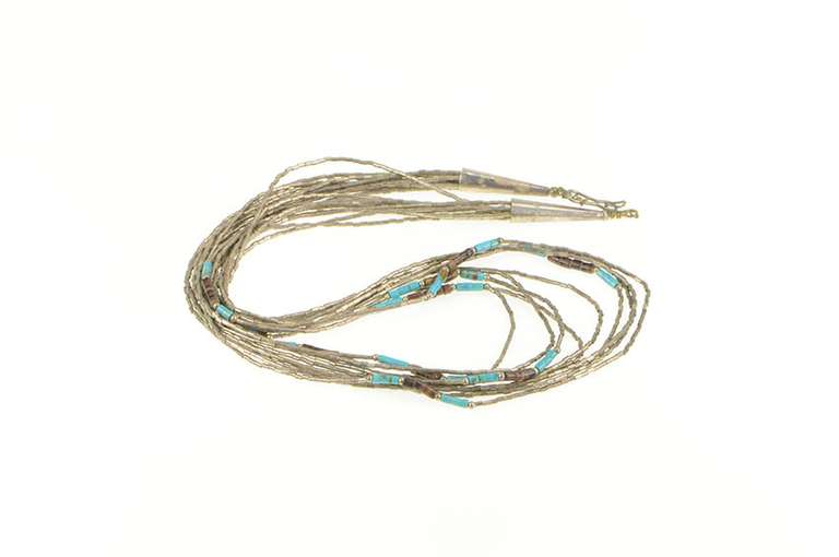 Sterling Silver Southwestern Turquoise Liquid Silver Layered Necklace