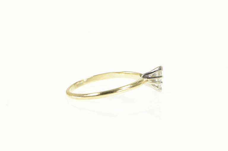10K Yellow Gold 0.14 Ct Marquise Diamond Classic Engagement Ring