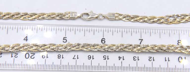 Vintage Italian 925 Sterling Silver Braided Necklace