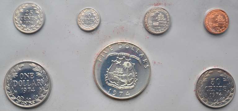 7 Coin 1974 Liberia Proof Set