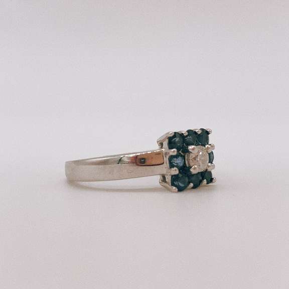 14kt Gold, Blue Sapphire, & Diamond Cocktail Ring