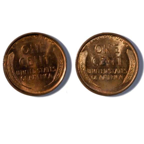 2 1909 VDB Brown Unc Lincoln Cents