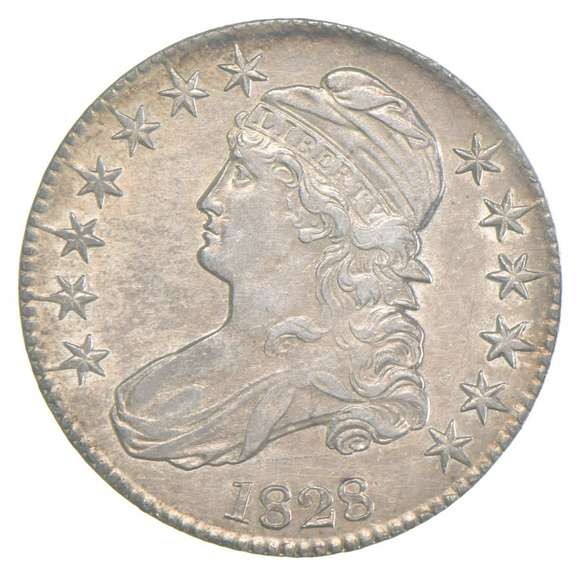 1828 Capped Bust Half Dollar Square 2, Small 8s, Large Letters