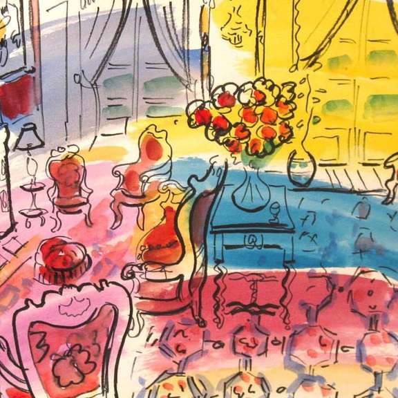 Salon Rouge of Chateau Lafite-Rothschild Original by Ensrud