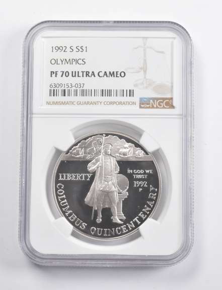 Label Error PF70UCAM 1992-P Columbus Quincentenary Commem Dollar NGC