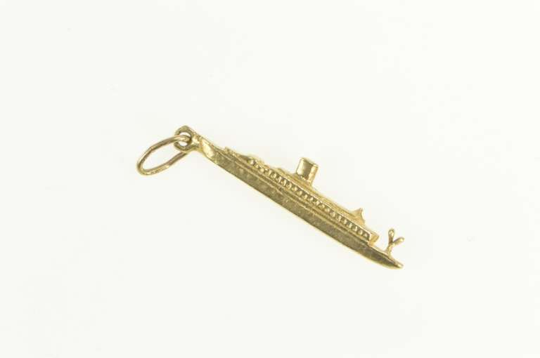 14K Yellow Gold SS Statendam Vintage Cruise Liner Charm/Pendant