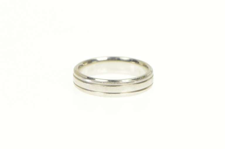 Platinum 5.0mm Grooved Simple Wedding Band Ring