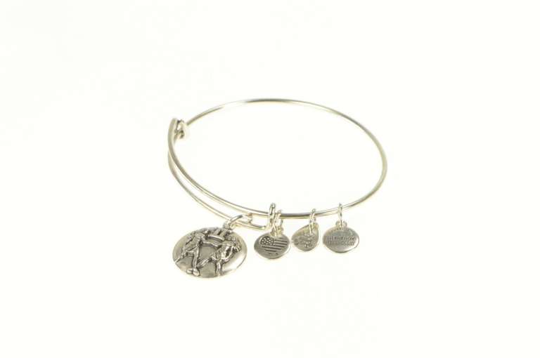 Silver Plated Alex & Ani Gemini Astrology Zodiac Charm Bracelet
