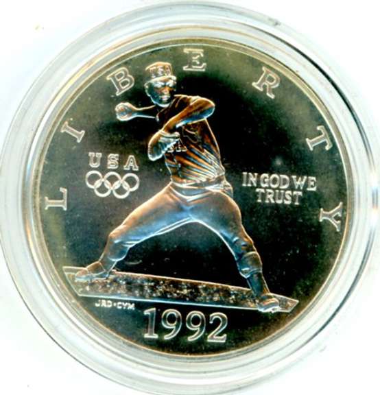 1992-D Olympic Baseball Commemorative Silver Dollar