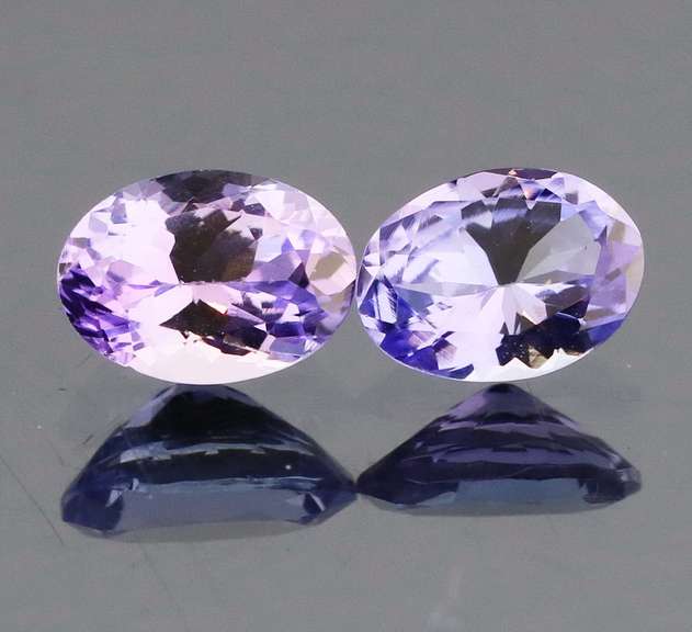 Glittering 1.97ct pair of indigo Tanzanite