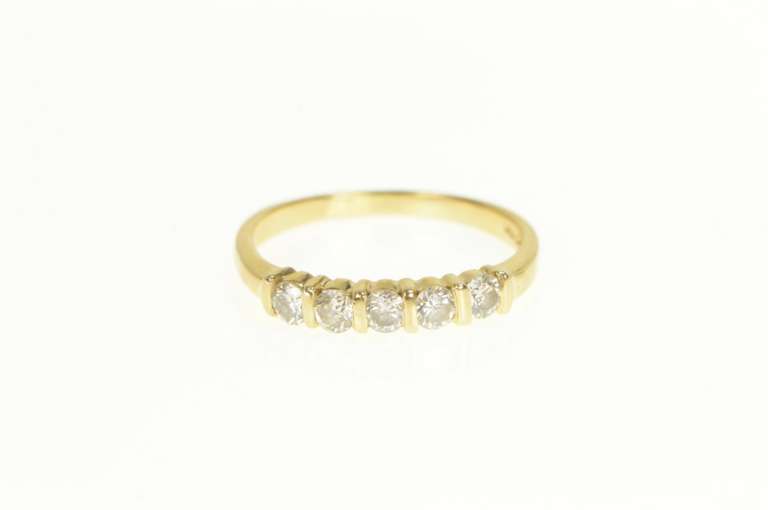 14K Yellow Gold 0.50 Ctw Classic Diamond Wedding Band Ring