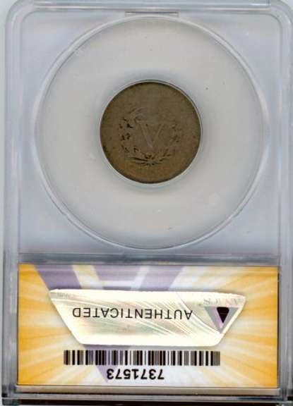 1888 Liberty 'V' Nickel in ANACS AG3