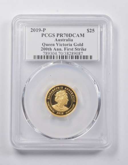 PR70 DCAM 2019-P $25 Australia 1/4 Oz. Fine Gold Queen Victoria PCGS