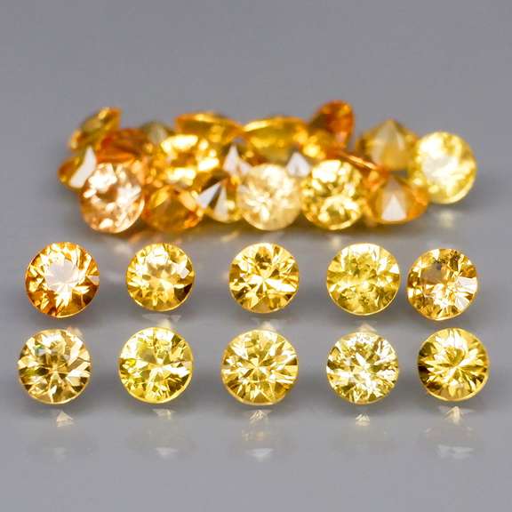 Glittering 2.77ct set of golden Songean Sapphires