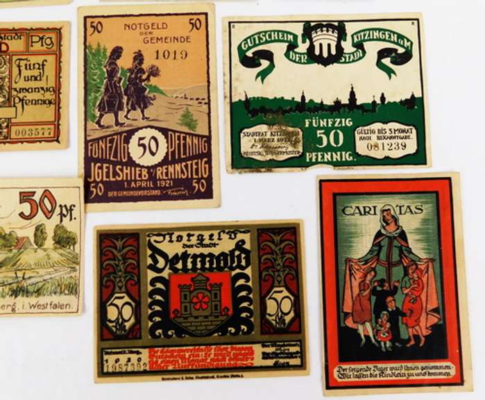 12 Vintage Foreign Paper Money