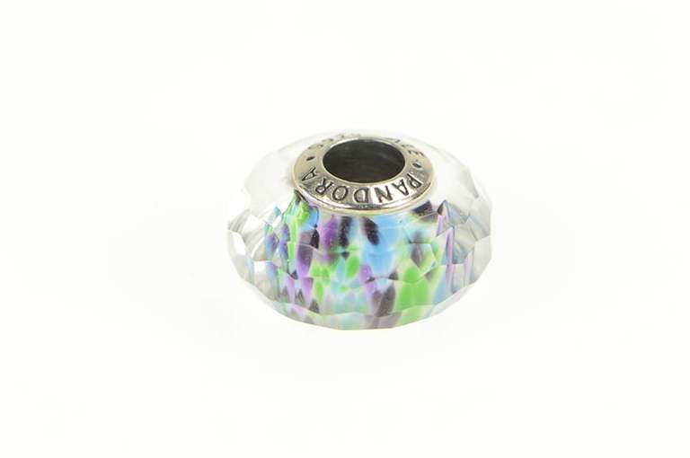 Sterling Silver Pandora Tropic Sea Glass Murano Designer Charm/Pendant
