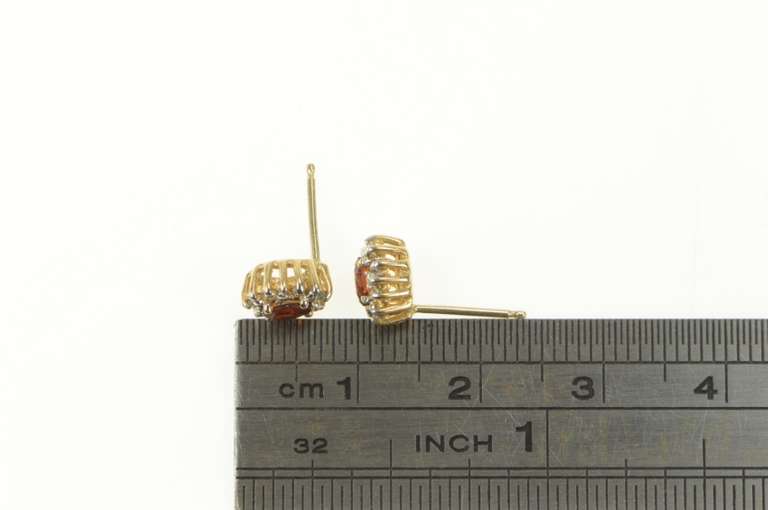 14K Yellow Gold Marquise Ruby Diamond Halo Stud Earrings