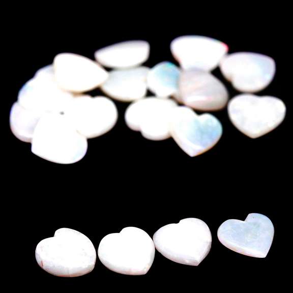 Unheated! 7.42ct heart cut Ethiopian opal set