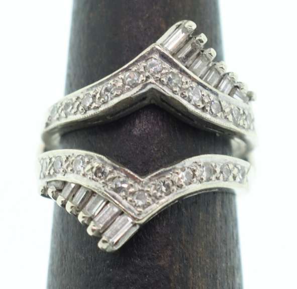 14kt Solid White Gold Diamond Ring Enhancer