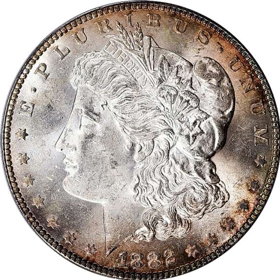 Superb BU 1882P Morgan Silver Dollar Nice Toning!