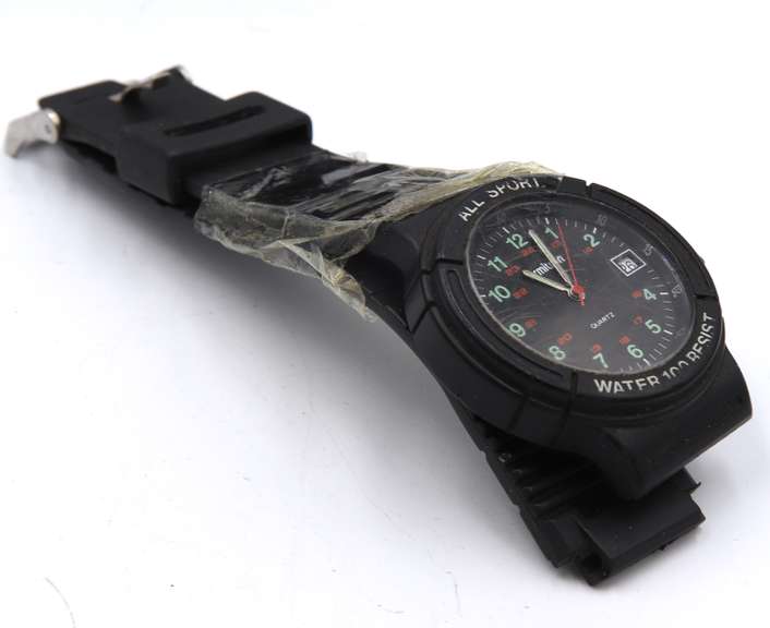 Group of 8 Amitron Sport Black Date Watches
