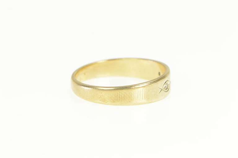 10K Yellow Gold 1950's Diamond Simple Classic Wedding Band Ring
