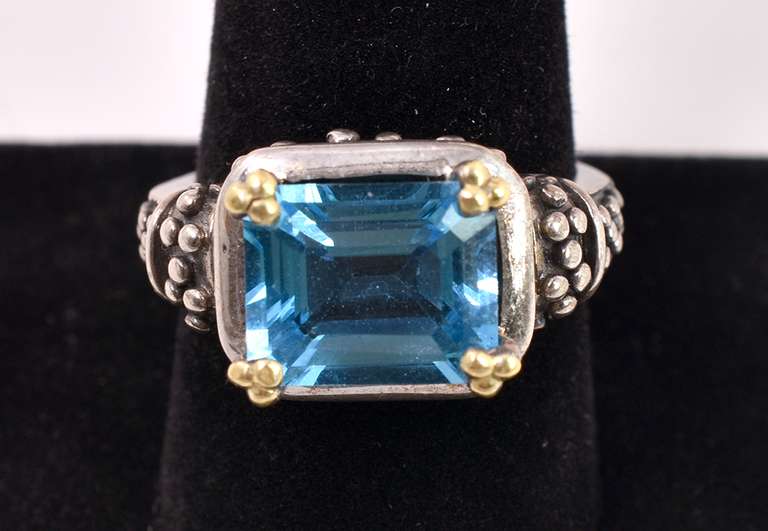 Blue Sapphire Set In Sterling Ring