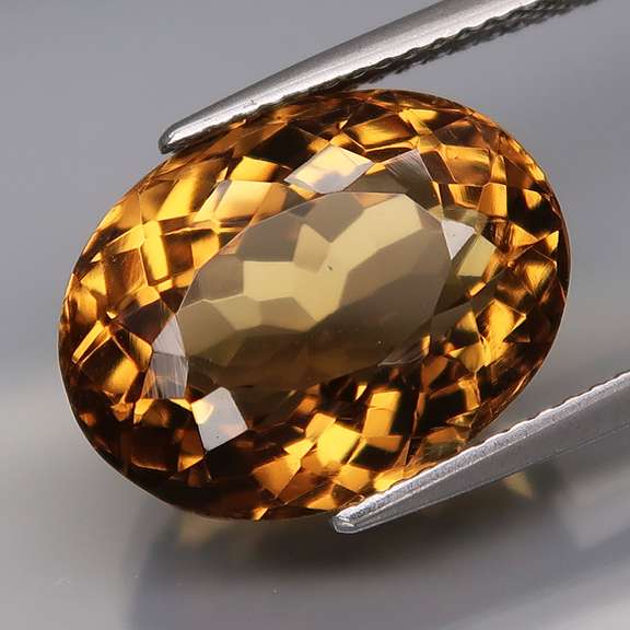 Eye clean 10.70ct oval rich golden Citrine