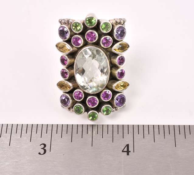 Sterling Silver Ring With Lab Enhanced Stones