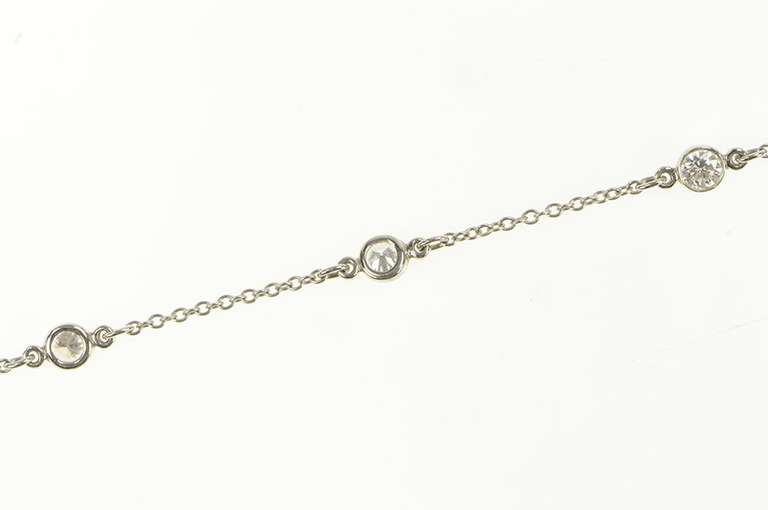 Platinum Tiffany & Co Elsa Peretti Diamond By the Yard Bracelet