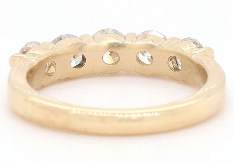 Shimmering Yellow Gold 1.51ct Round Brilliant Cut Diamond Band
