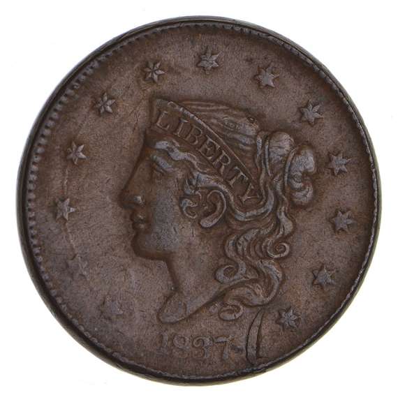 1837 Young Head Large Cent - Sharp