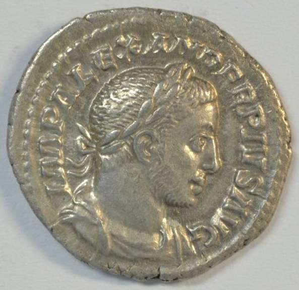 Near Mint State Severus Alexander Roman Silver Denarius, 222-235 AD