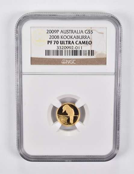 PF70 UCAM 2009-P Australia $5 Gold 2008 Kookaburra NGC