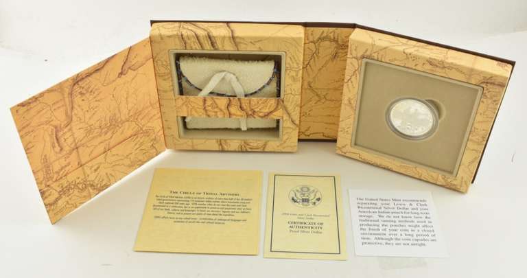 2004-P Lewis & Clark Commemorative Dollar Coin & Pouch Set Box & COA