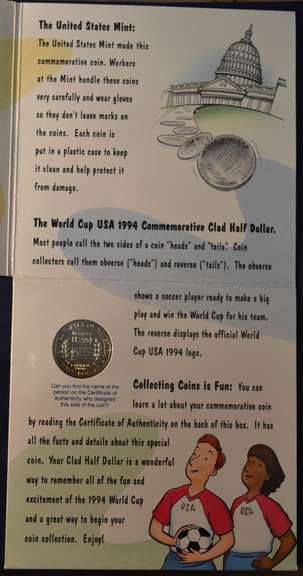 1994 World Cup Young Collector Set Half Dollar