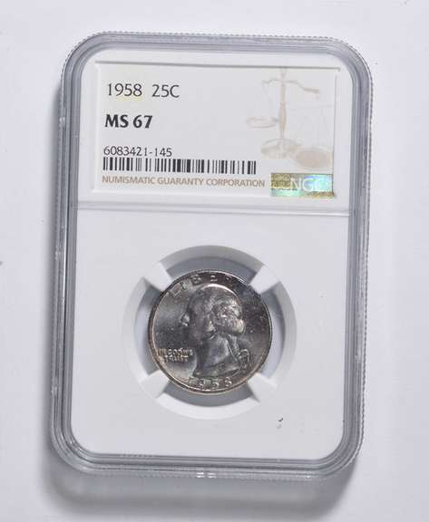 MS67 1958 Washington Quarter - Graded NGC