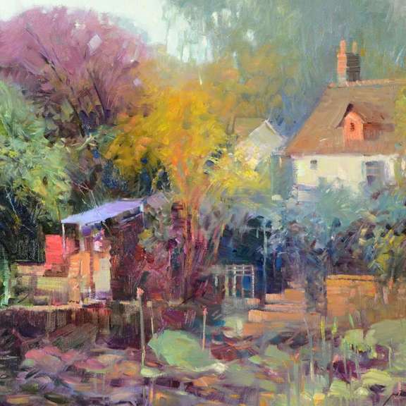 Lily Pond Garden Original by Feng