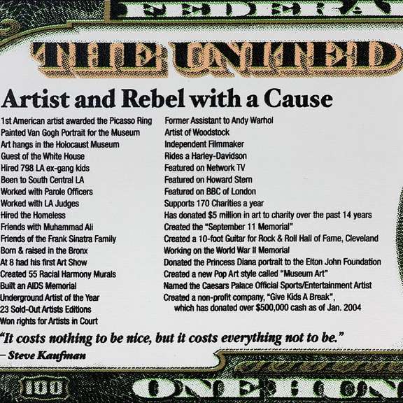 To Hell and Back ($100) Original by Steve Kaufman (1960-2010)