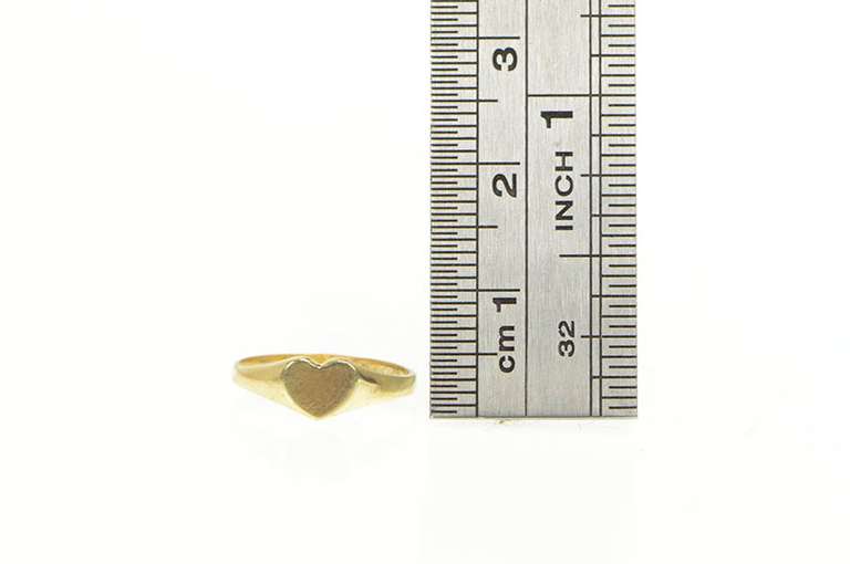 14K Yellow Gold Heart Love Symbol Retro Child's Baby Ring