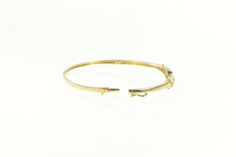 10K Yellow Gold 0.33 Ctw Diamond Chevron Statement Bangle Bracelet