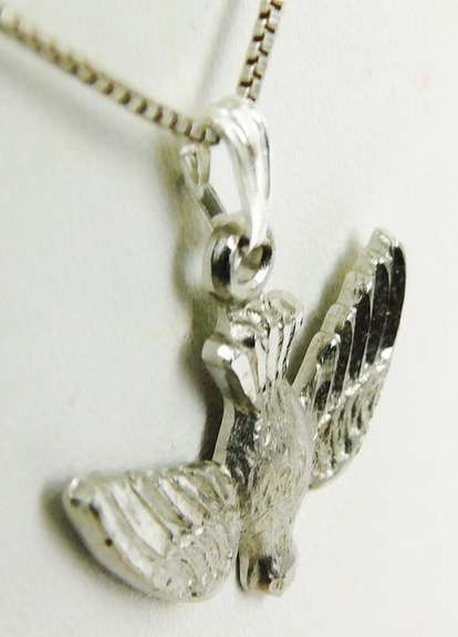 Vintage Silver Holy Spirit Esprit Dove Necklace