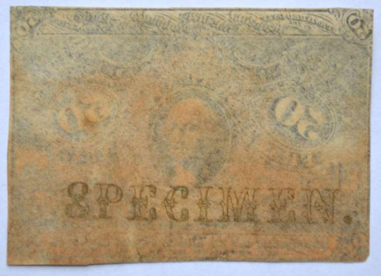 SP1313 50 Cent Specimen Fractional Currency Note
