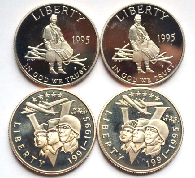 2 Each 1991 WW11&1995 Civil War  Proof Comm Halves