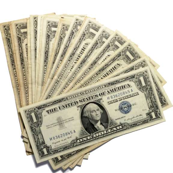 22 Nicer Various 1957 Series $1 Silver Certificates